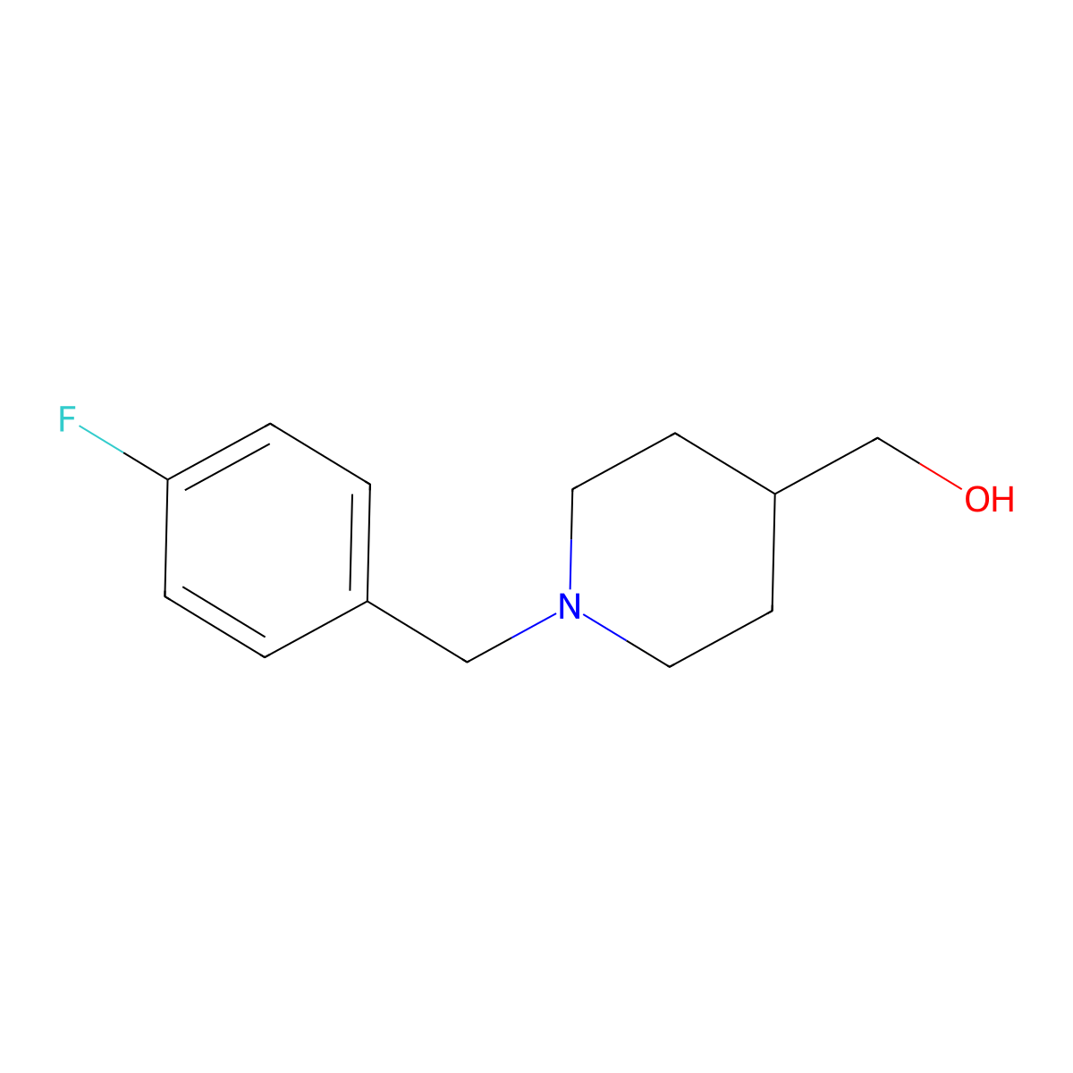 [1-(4-Fluoro-benzyl)-piperidin-4-yl]-methanol molecular structure, CAS 174561-04-7
