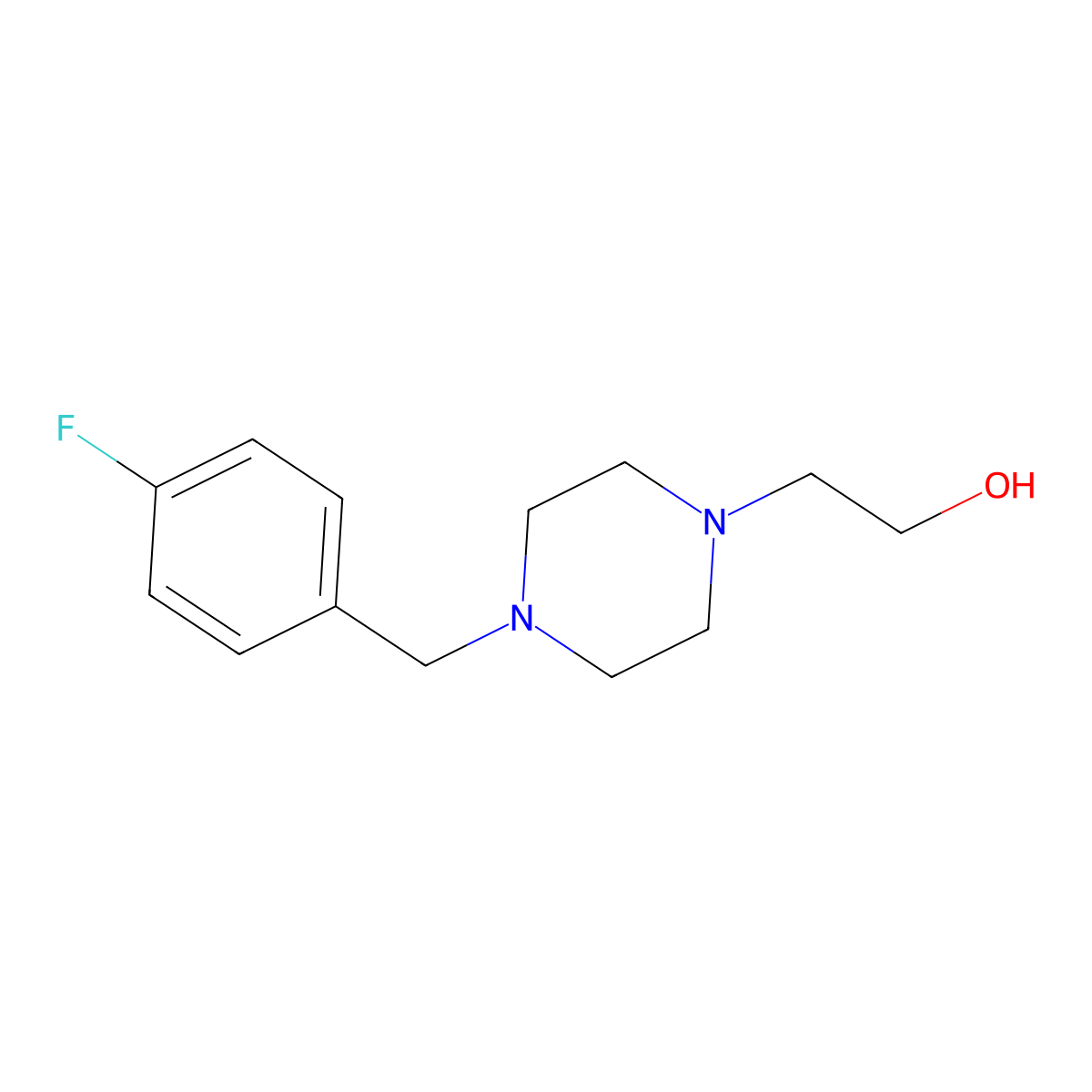 1-(4-Fluorobenzyl)-4-(2-Hydroxyethyl)Piperazine molecular structure, CAS 174561-11-6