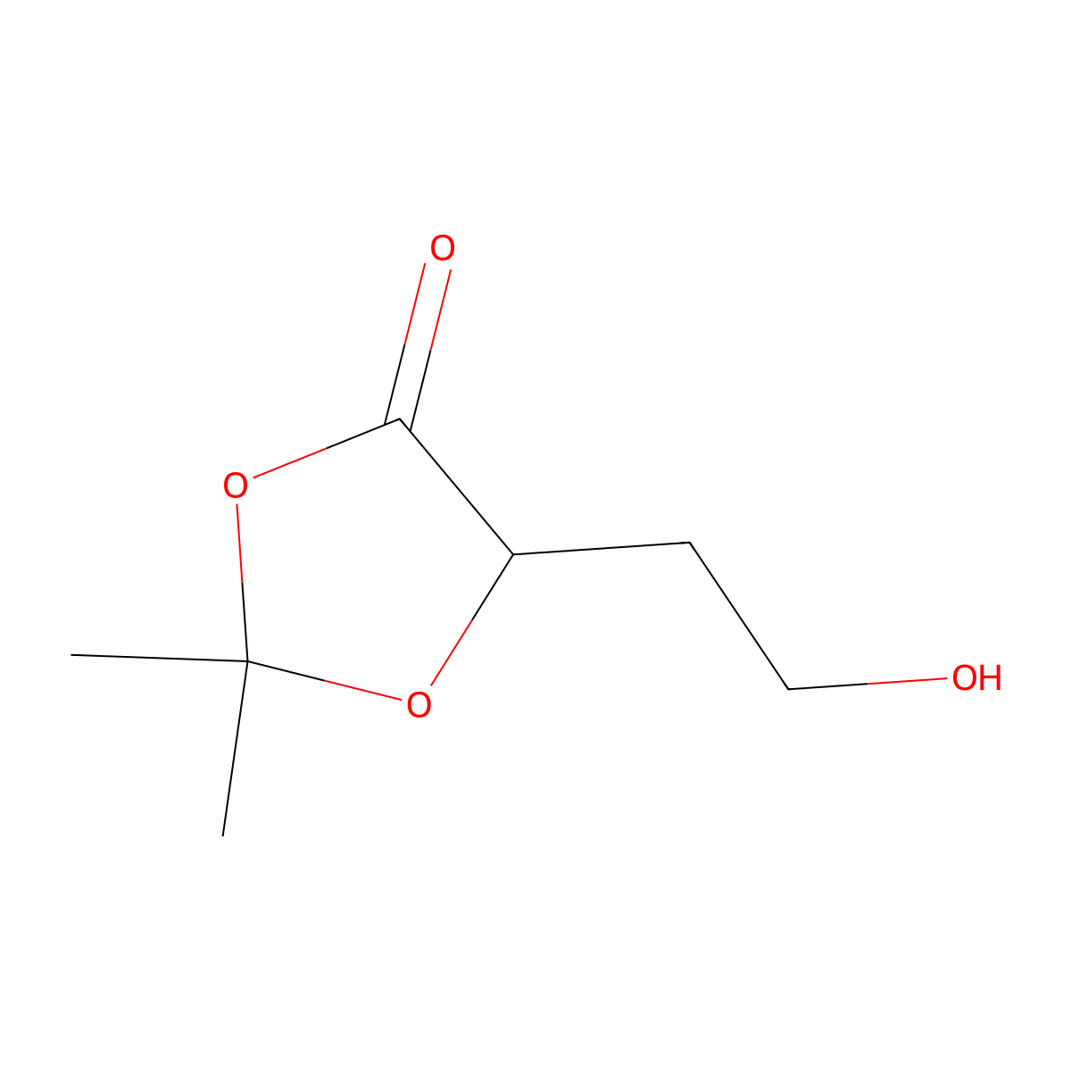 (R)-5-(2-Hydroxyethyl)-2,2-dimethyl-1,3-dioxolan-4-one molecular structure, CAS 174563-88-3