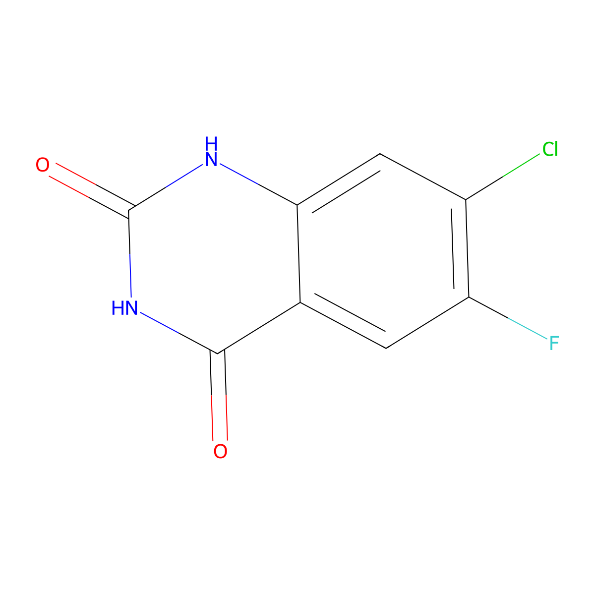 2,4(1H,3H)-Quinazolinedione, 7-chloro-6-fluoro- molecular structure, CAS 174565-49-2
