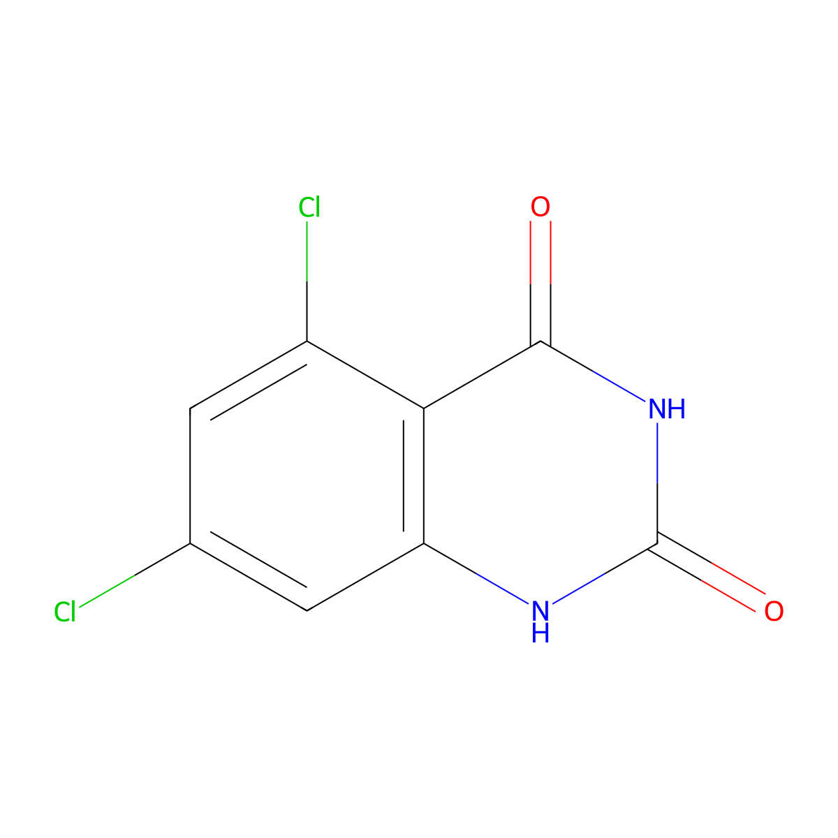 5,7-dichloroquinazoline-2,4(1H,3H)-dione molecular structure, CAS 174565-53-8