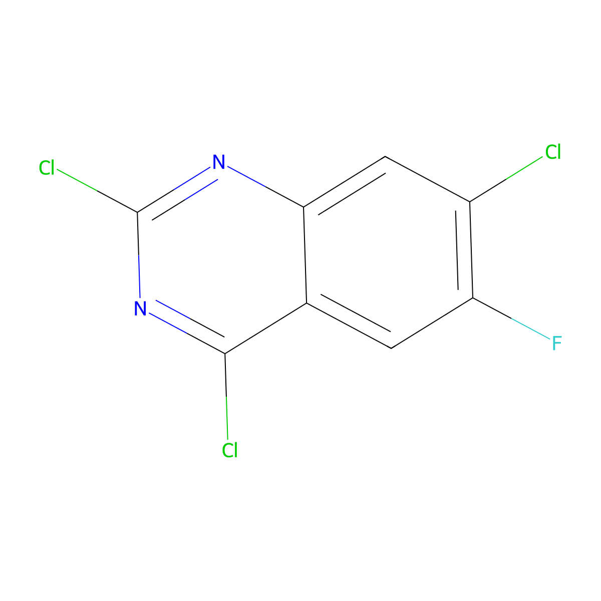 2,4,7-Trichloro-6-fluoroquinazoline molecular structure, CAS 174566-16-6