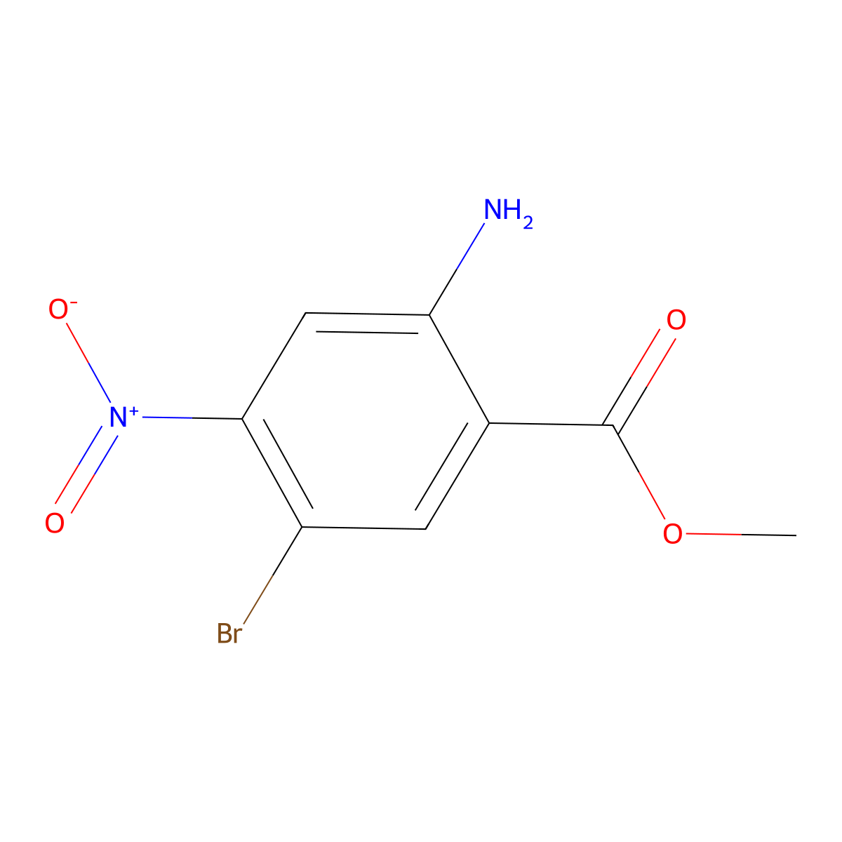 2-Amino-5-bromo-4-nitro-benzoic acid methyl ester molecular structure, CAS 174566-52-0