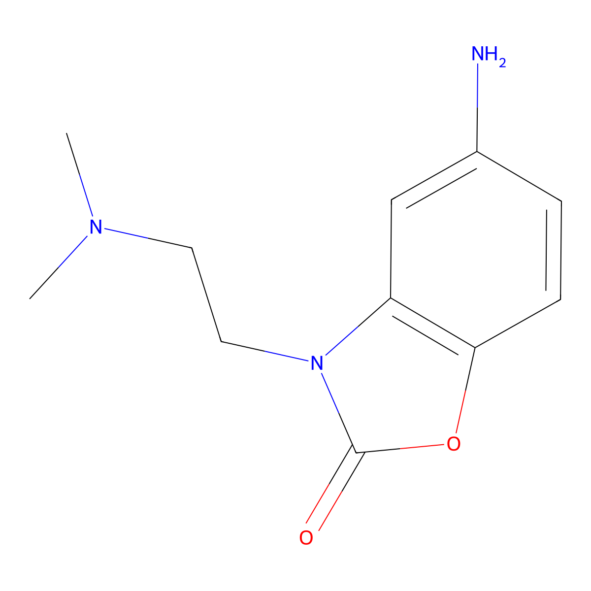 5-Amino-3-[2-(dimethylamino)ethyl]-2,3-dihydro-1,3-benzoxazol-2-one molecular structure, CAS 174567-46-5