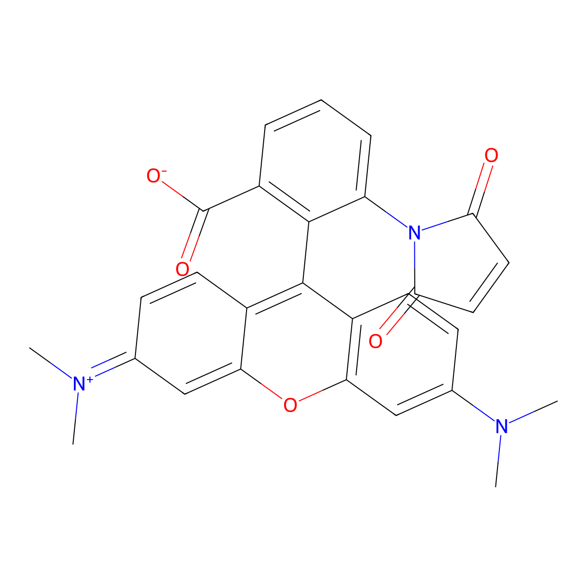xanthylium, 9-(2-carboxy-6-(2,5-dihydro-2,5-dioxo-1h-pyrrol-1-yl)phenyl)-3,6-bis(dimethylamino)-, inner salt molecular structure, CAS 174568-68-4