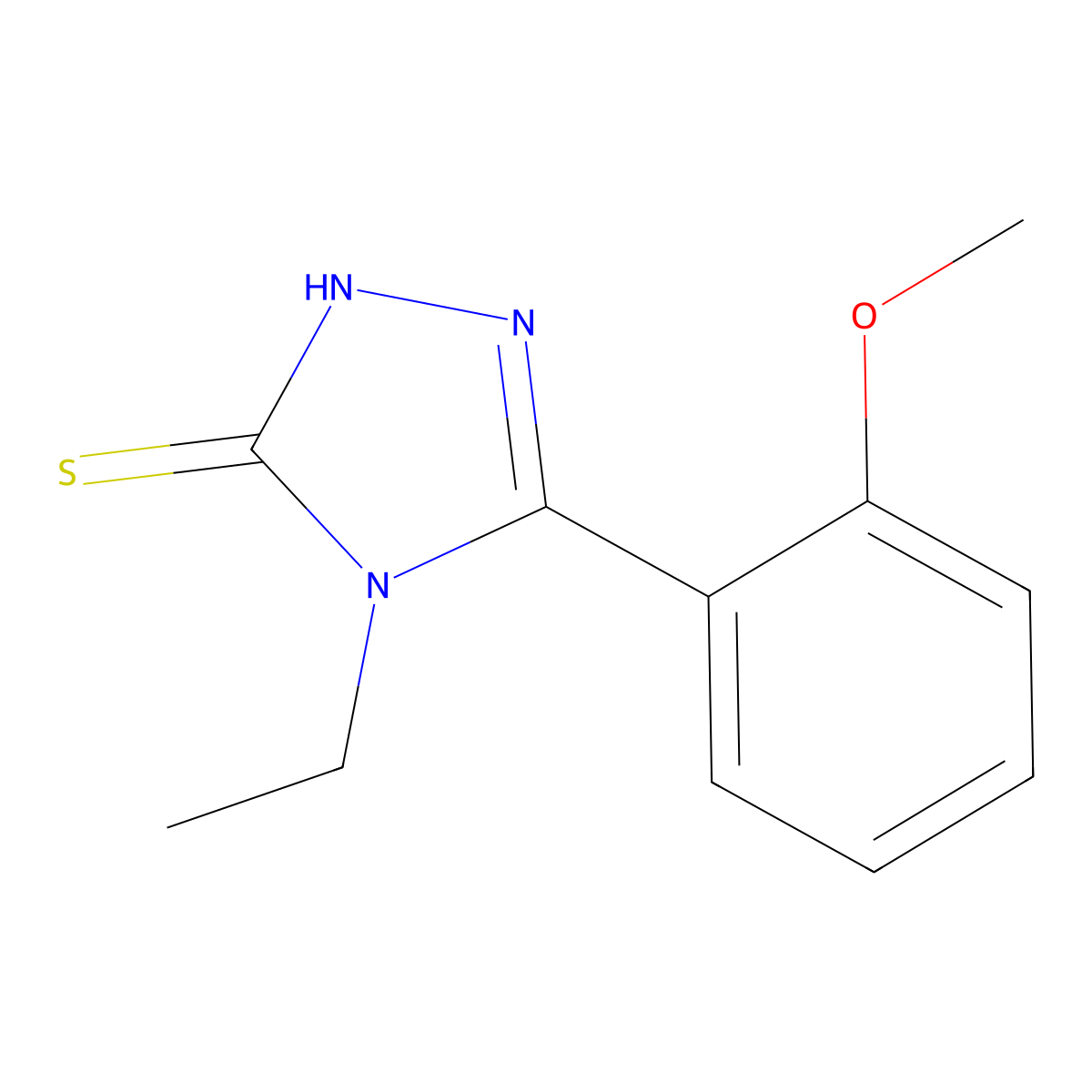 4-ethyl-5-(2-methoxyphenyl)-4H-1,2,4-triazole-3-thiol molecular structure, CAS 174573-84-3