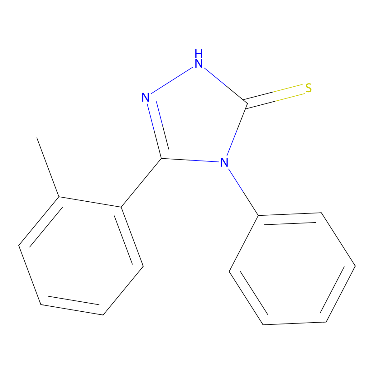 5-(2-methylphenyl)-4-phenyl-4H-1,2,4-triazole-3-thiol molecular structure, CAS 174573-89-8