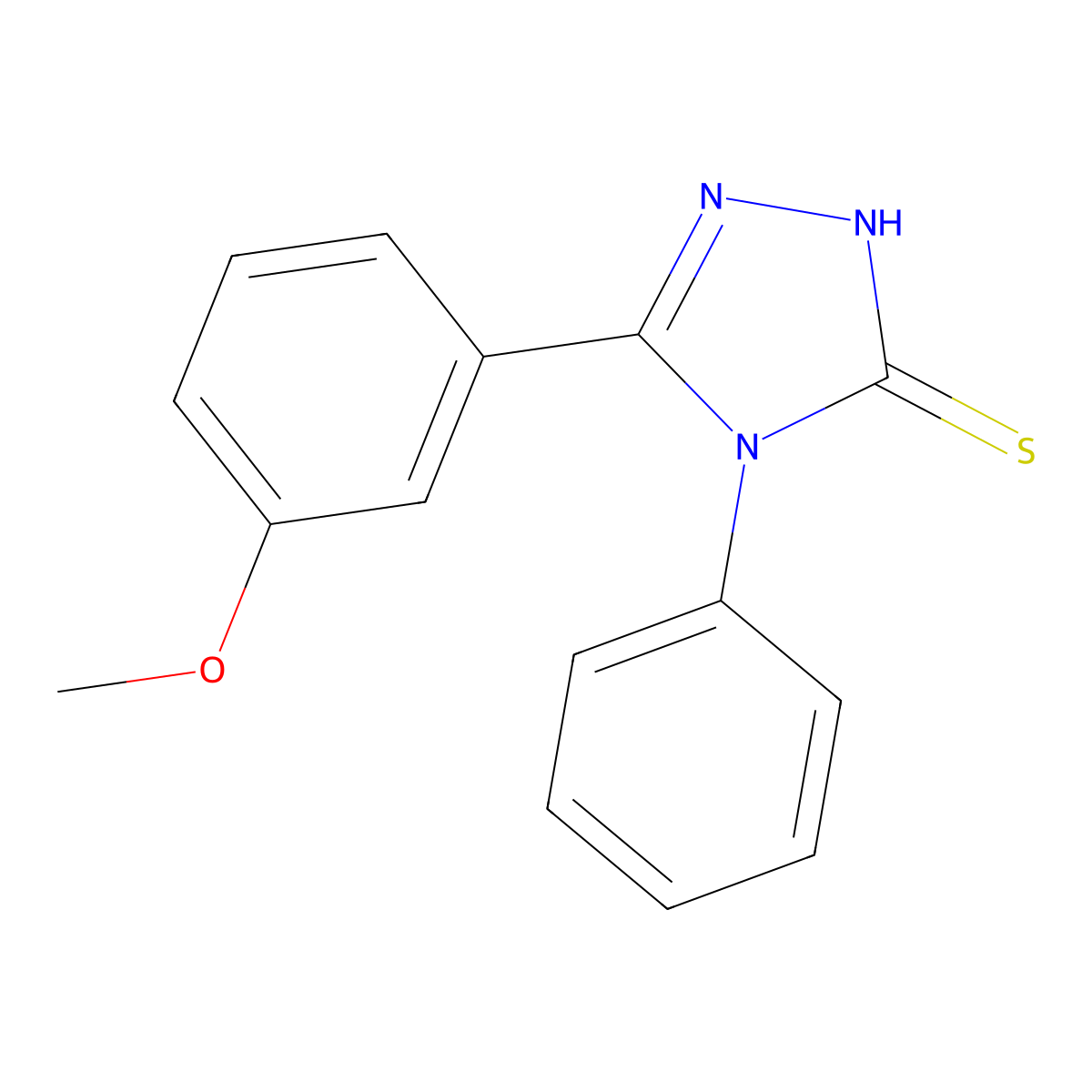 5-(3-methoxyphenyl)-4-phenyl-4H-1,2,4-triazole-3-thiol molecular structure, CAS 174573-90-1