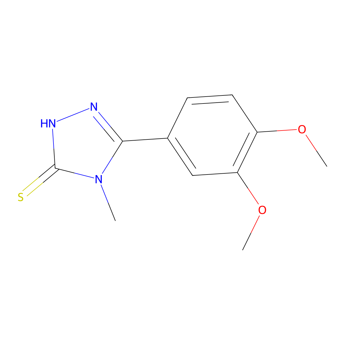 5-(3,4-dimethoxyphenyl)-4-methyl-4H-1,2,4-triazole-3-thiol molecular structure, CAS 174573-92-3