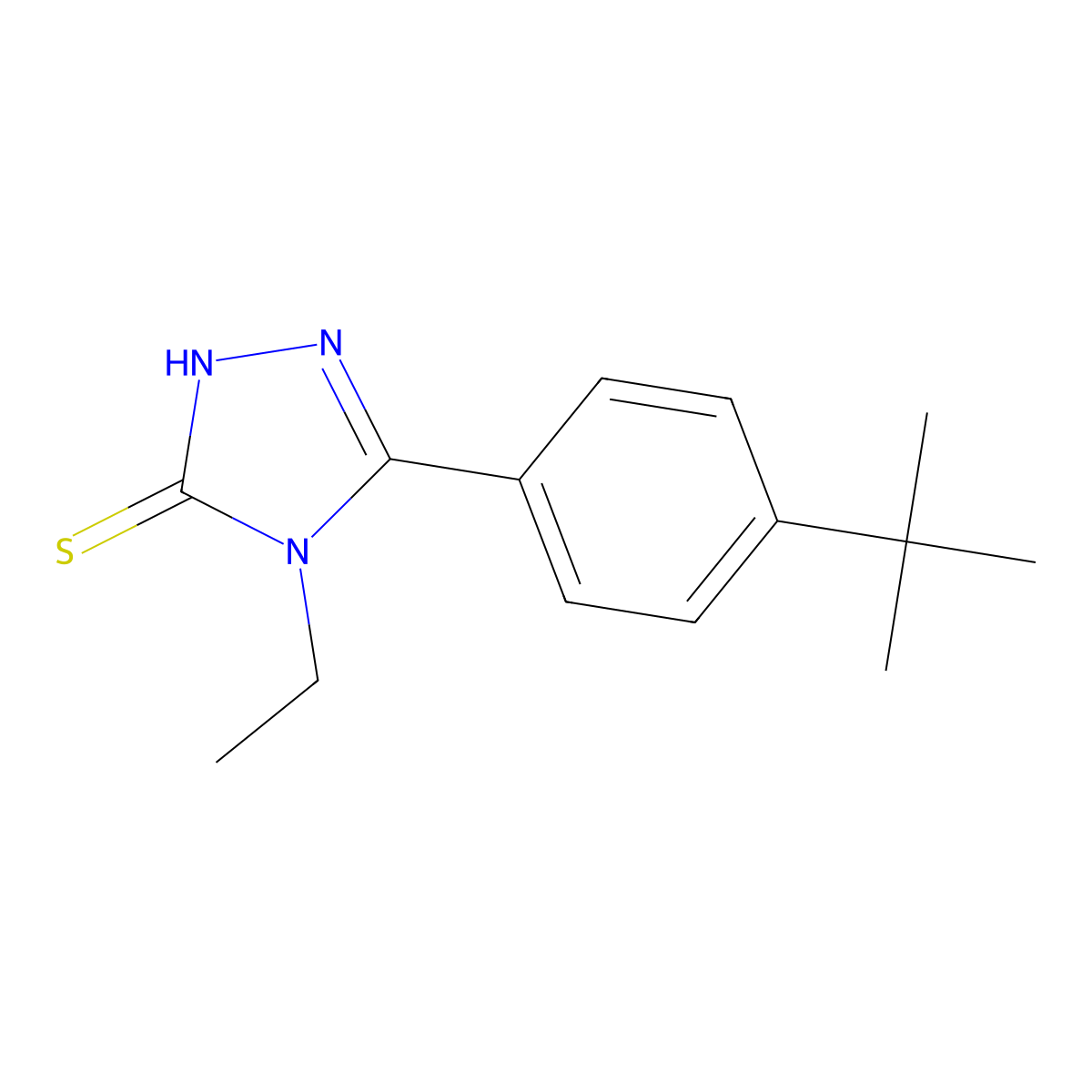5-(4-tert-butylphenyl)-4-ethyl-4H-1,2,4-triazole-3-thiol molecular structure, CAS 174573-98-9