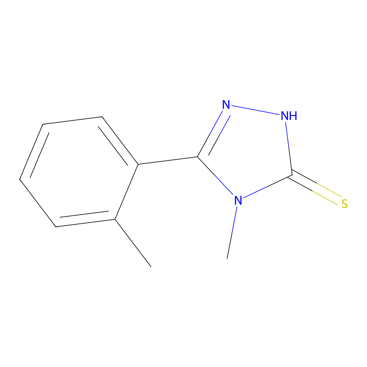 4-methyl-5-(2-methylphenyl)-4H-1,2,4-triazole-3-thiol molecular structure, CAS 174574-08-4