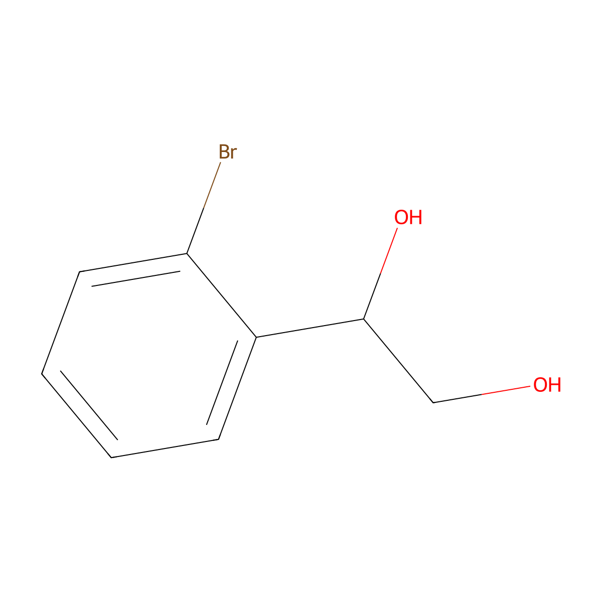 1,2-Ethanediol, 1-(2-bromophenyl)- molecular structure, CAS 174575-90-7