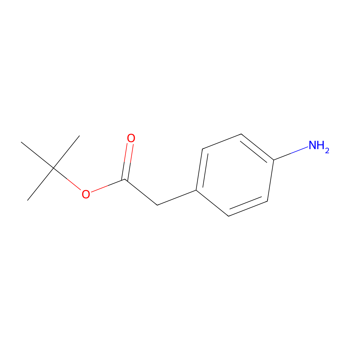 Tert-butyl 2-(4-aminophenyl)acetate molecular structure, CAS 174579-31-8