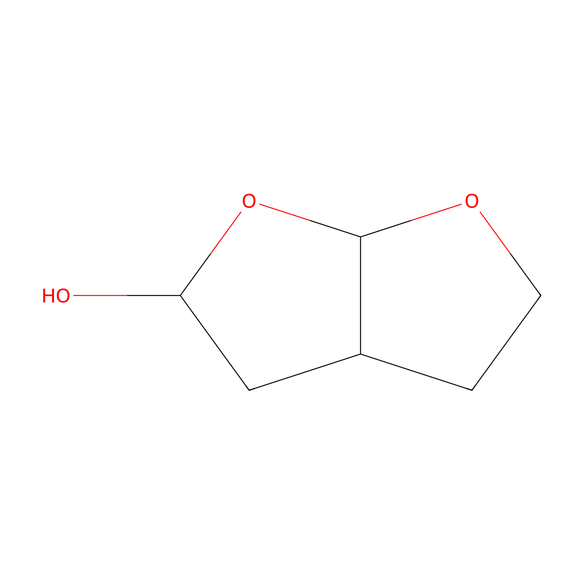 (2R,3aS,6aR)-Hexahydrofuro[2,3-b]furan-2-ol molecular structure, CAS 174590-84-2