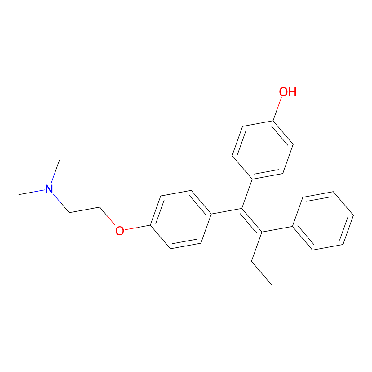 (E)-4-Hydroxytamoxifen molecular structure, CAS 174592-47-3