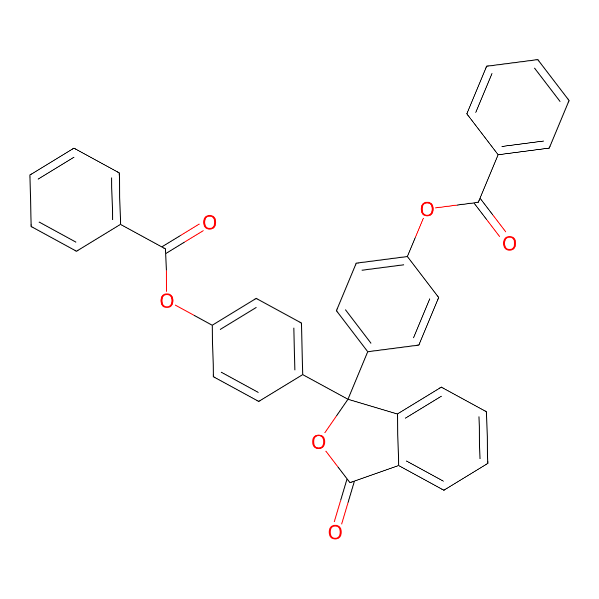 1(3H)-Isobenzofuranone, 3,3-bis[4-(benzoyloxy)phenyl]- molecular structure, CAS 1746-02-7