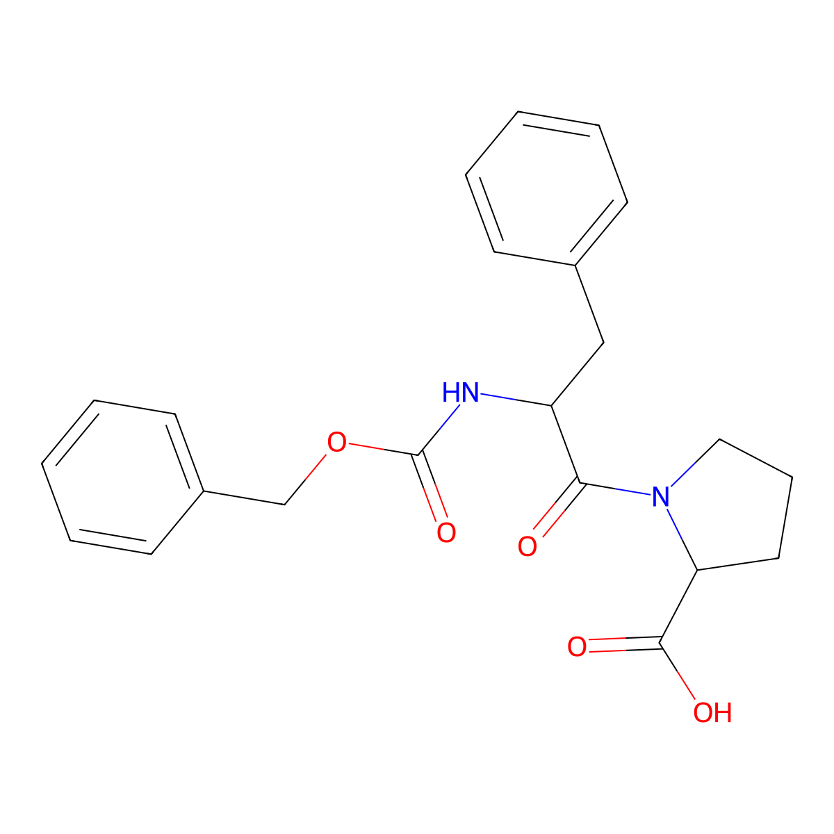 Z-D-Phe-Pro-OH molecular structure, CAS 17460-56-9