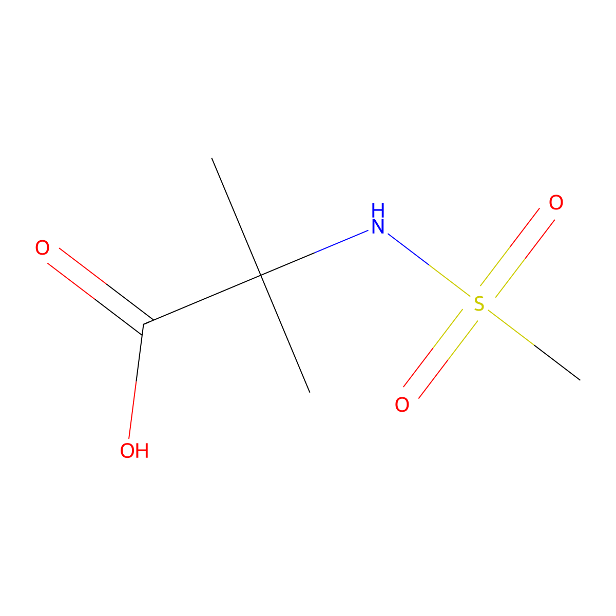2-Methanesulfonamido-2-methylpropanoic acid molecular structure, CAS 174602-68-7