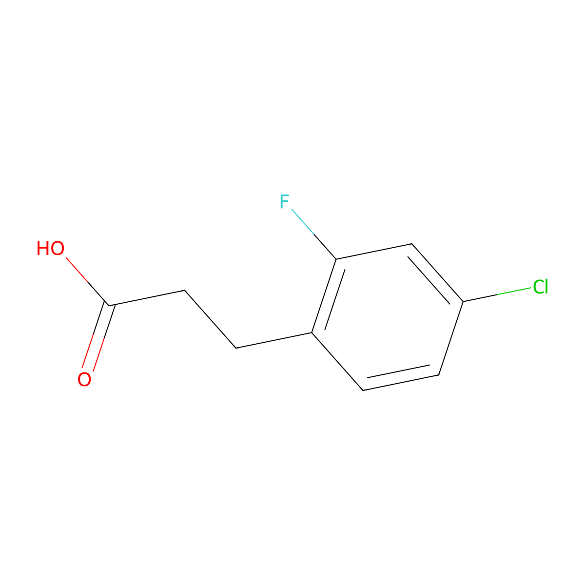3-(4-Chloro-2-fluorophenyl)propanoic acid molecular structure, CAS 174603-48-6