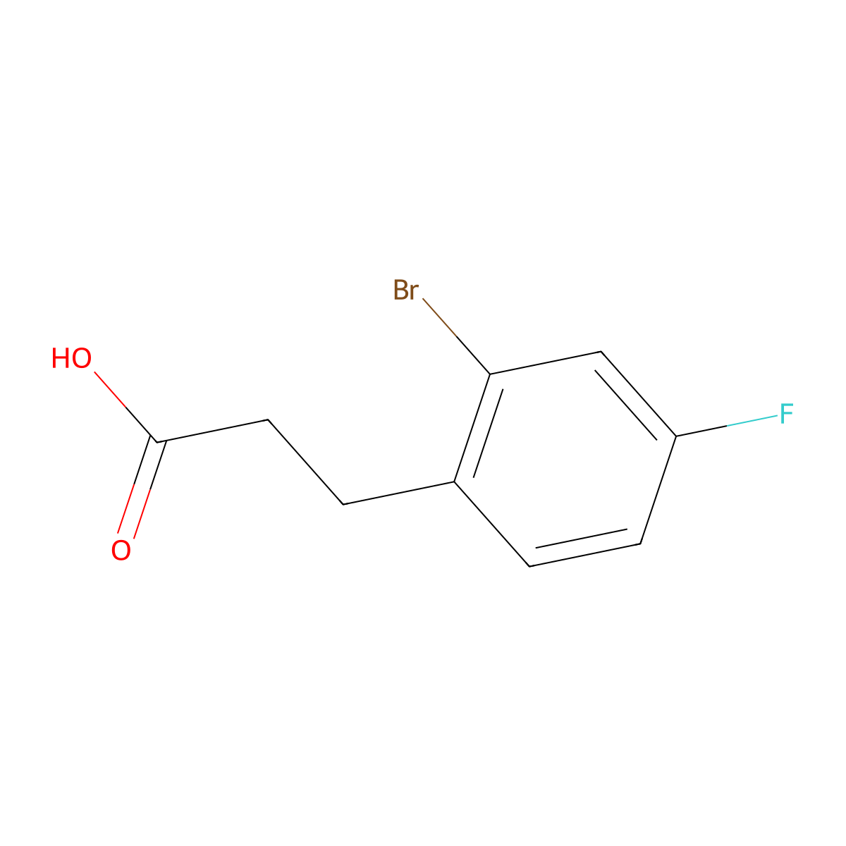 3-(2-Bromo-4-fluorophenyl)propanoic acid molecular structure, CAS 174603-55-5