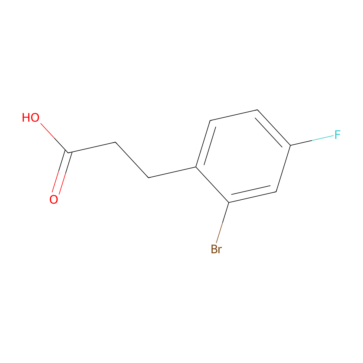 3-(2-Bromo-4-fluorophenyl)propanoic acid molecular structure, CAS 174603-55-5