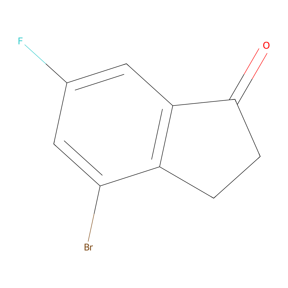 4-bromo-6-fluoro-2,3-dihydro-1H-inden-1-one molecular structure, CAS 174603-56-6
