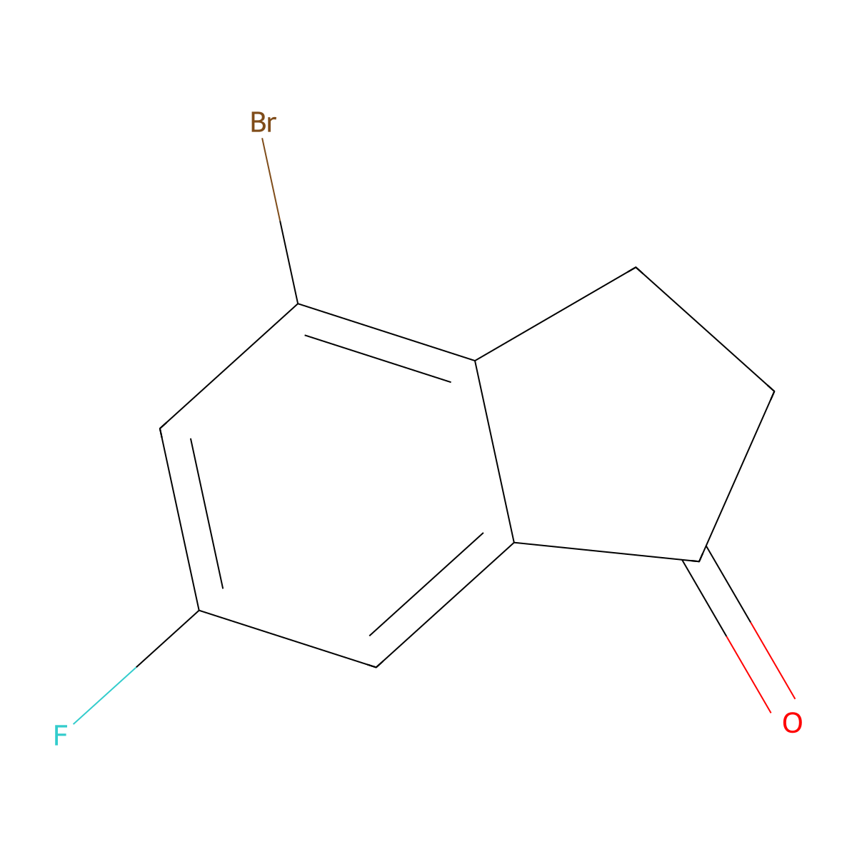 4-bromo-6-fluoro-2,3-dihydro-1H-inden-1-one molecular structure, CAS 174603-56-6