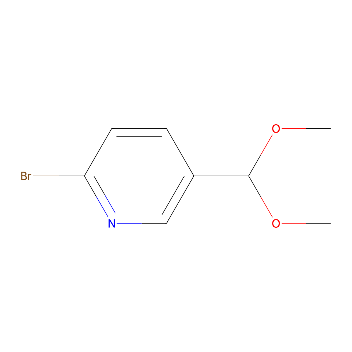 2-Bromo-5-(dimethoxymethyl)pyridine molecular structure, CAS 174608-37-8