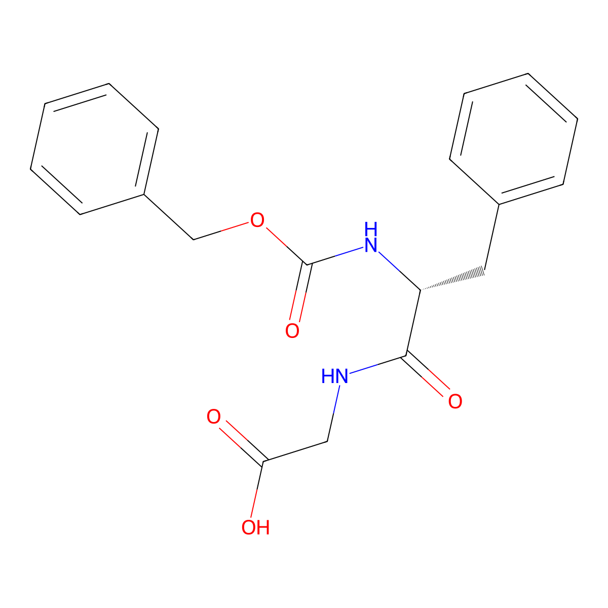 (N-Cbz-D-phenylalanyl)-glycine molecular structure, CAS 17461-83-5