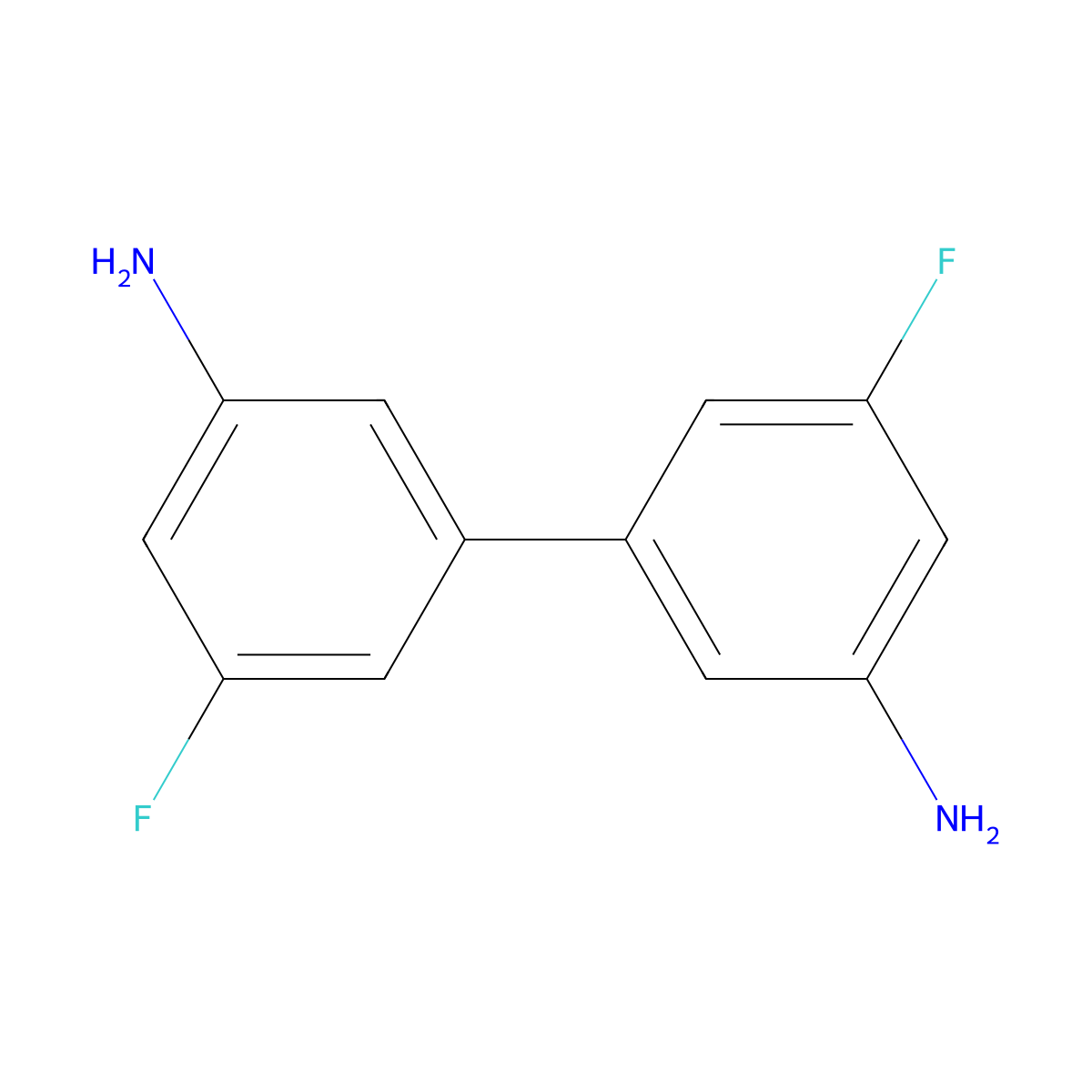 5,5'-Difluoro[1,1'-biphenyl]-3,3'-diamine molecular structure, CAS 174612-47-6
