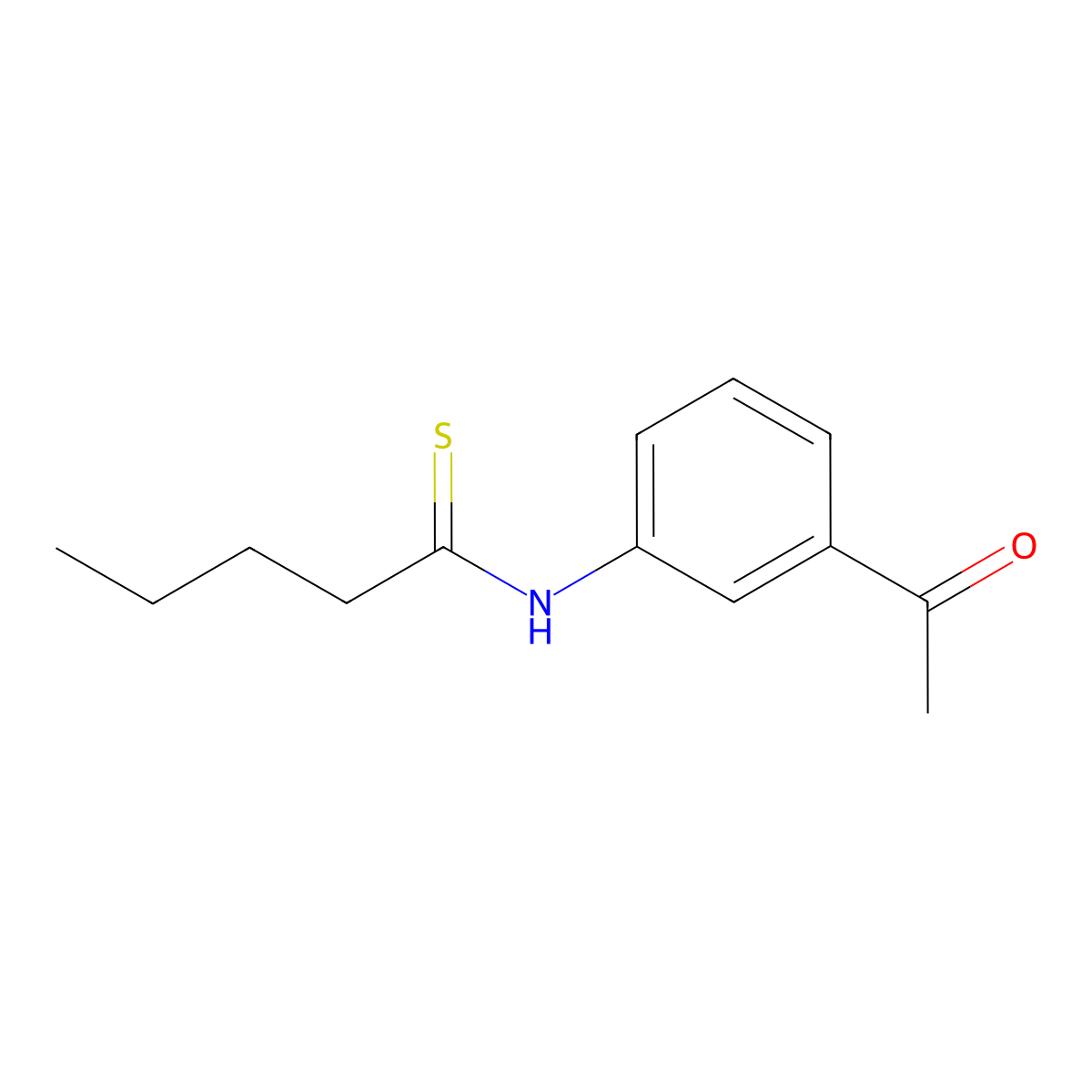 N-(3-acetylphenyl)pentanethioamide molecular structure, CAS 174617-62-0
