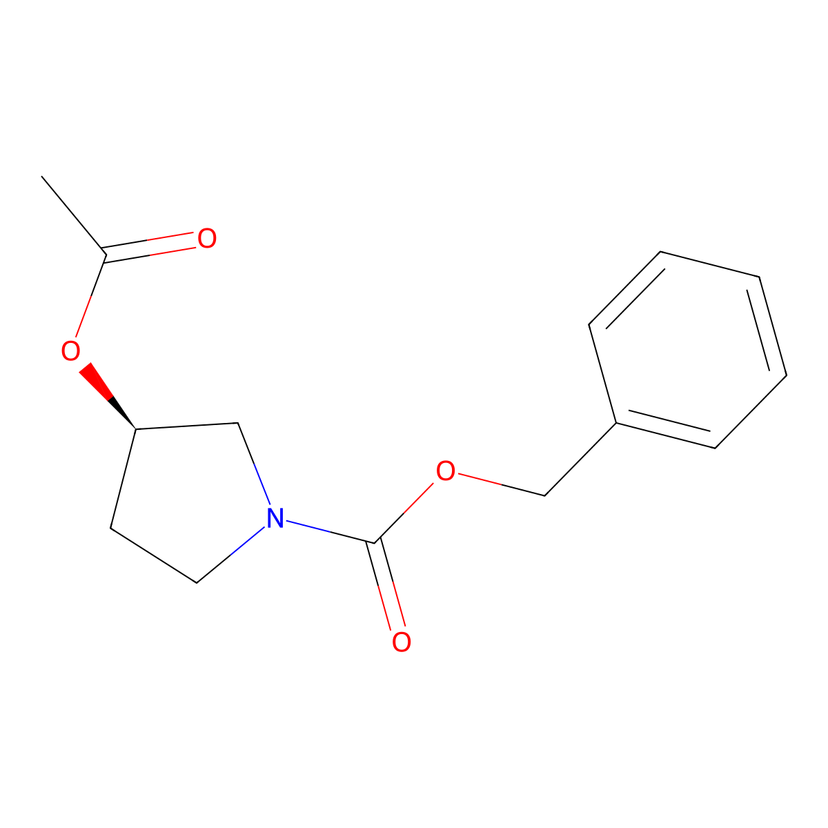 benzyl (3R)-3-(acetyloxy)pyrrolidine-1-carboxylate molecular structure, CAS 174621-89-7