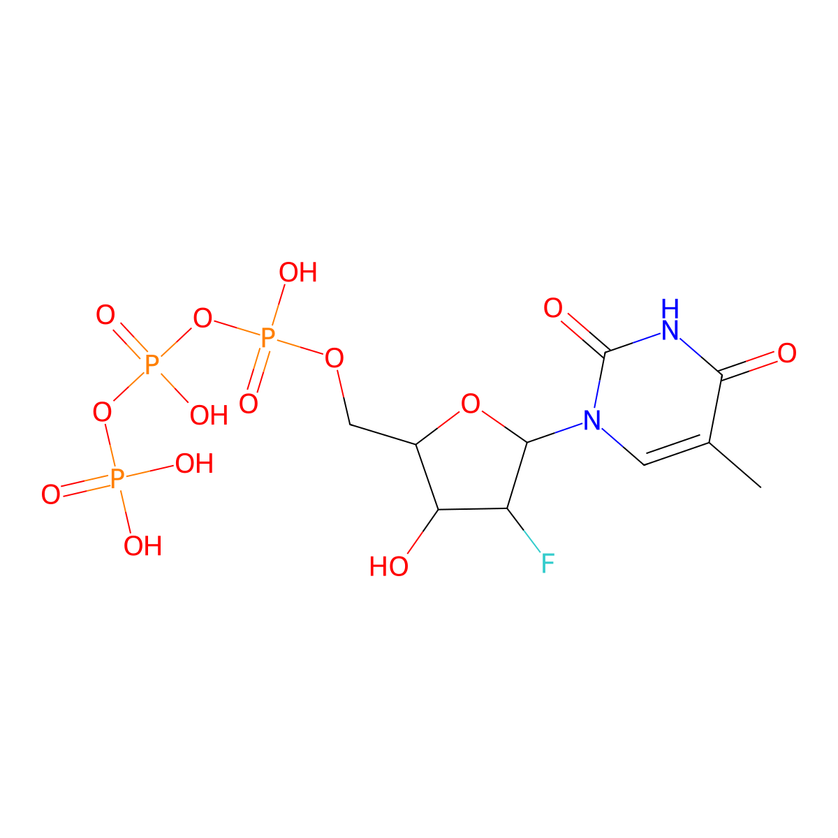 Clevudine triphosphate molecular structure, CAS 174625-00-4
