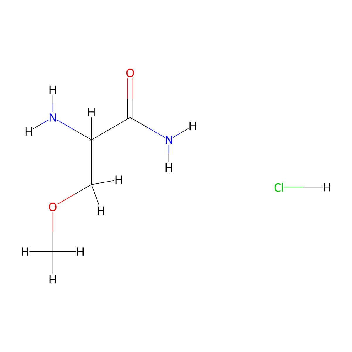2-Amino-3-methoxypropanamide hydrochloride molecular structure, CAS 17463-68-2