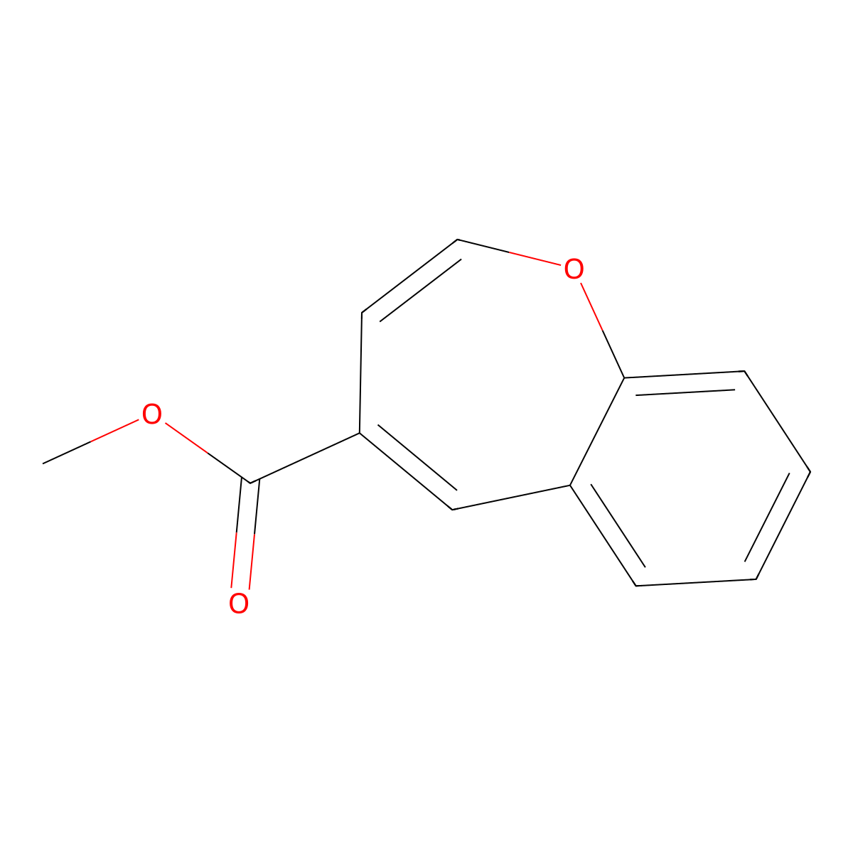 Methyl 1-benzoxepine-4-carboxylate molecular structure, CAS 174633-80-8