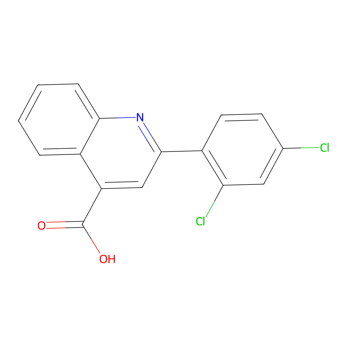 2-(2,4-Dichlorophenyl)quinoline-4-carboxylic acid molecular structure, CAS 174636-93-2
