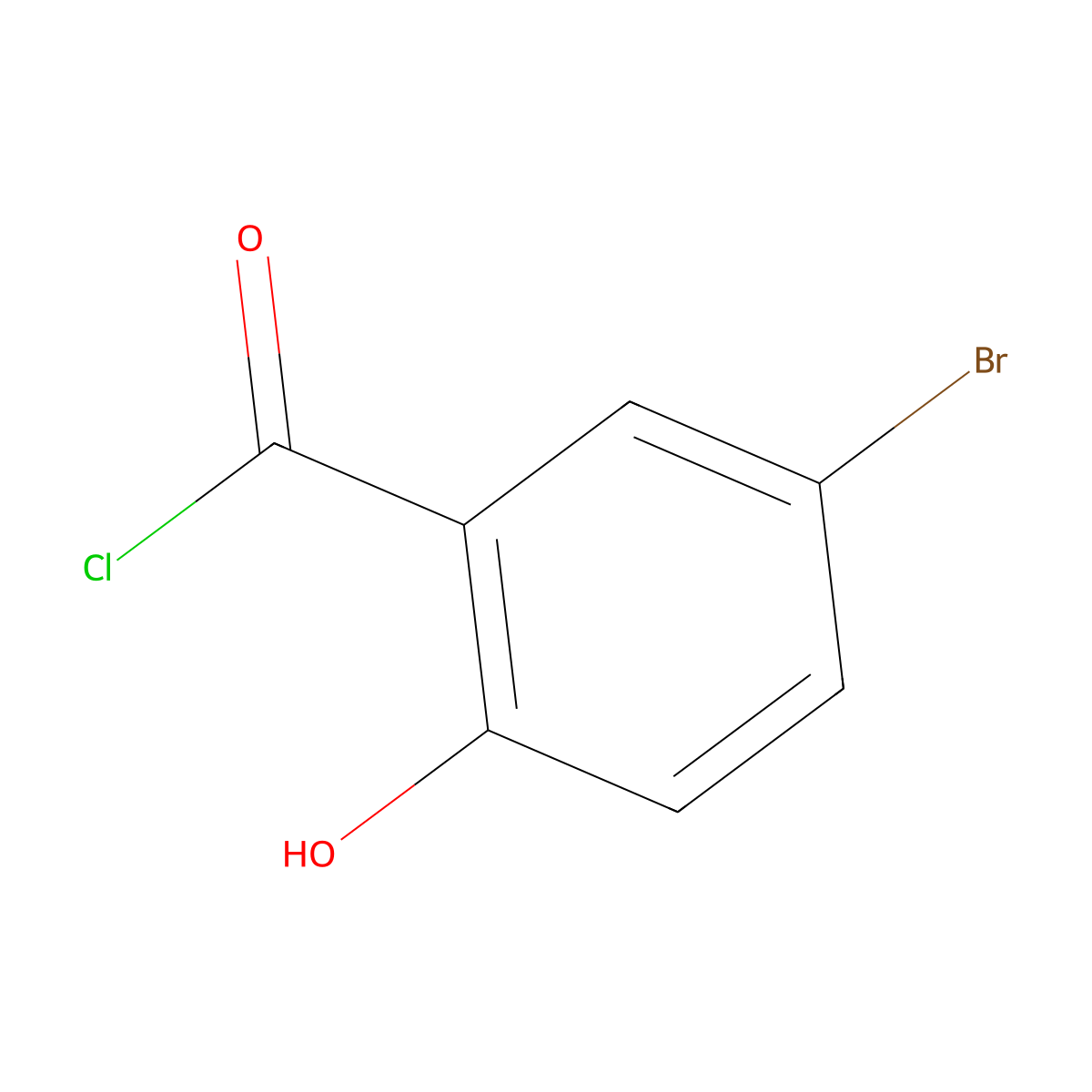 5-Bromo-2-hydroxybenzoyl chloride molecular structure, CAS 17464-66-3