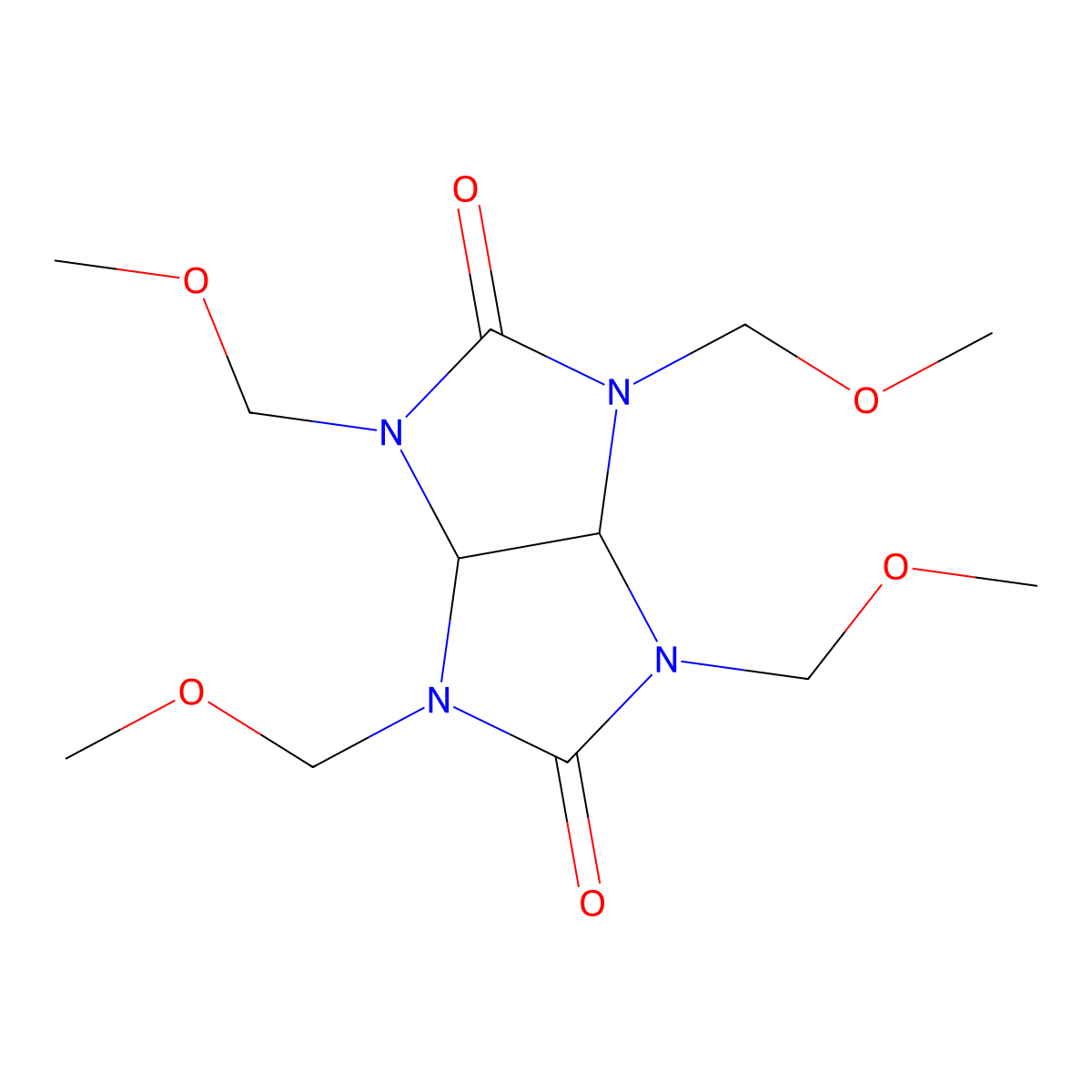Imidazo[4,5-d]imidazole-2,5(1H,3H)-dione, tetrahydro-1,3,4,6-tetrakis(methoxymethyl)- molecular structure, CAS 17464-88-9