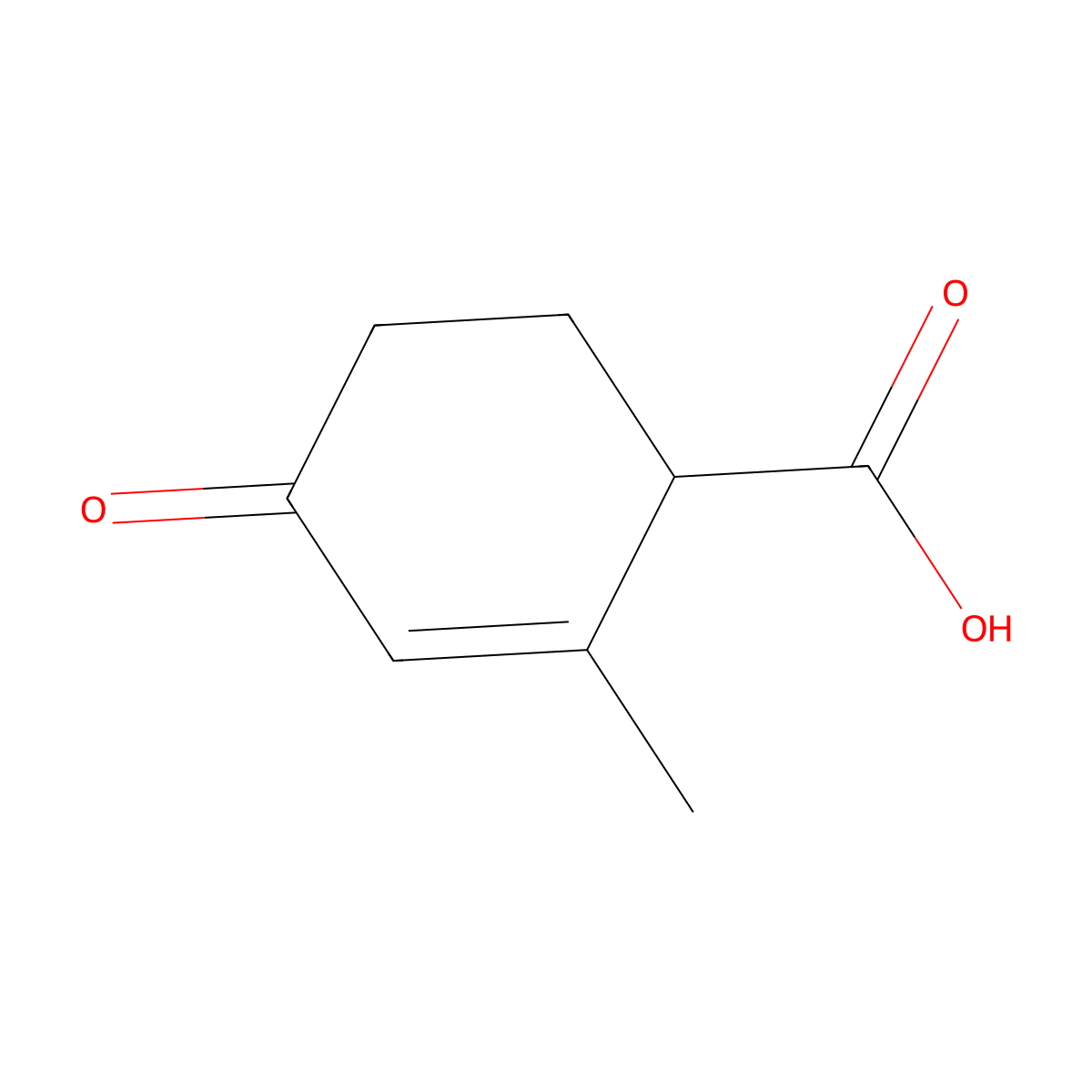 2-Methyl-4-oxocyclohex-2-ene-1-carboxylic acid molecular structure, CAS 174642-99-0