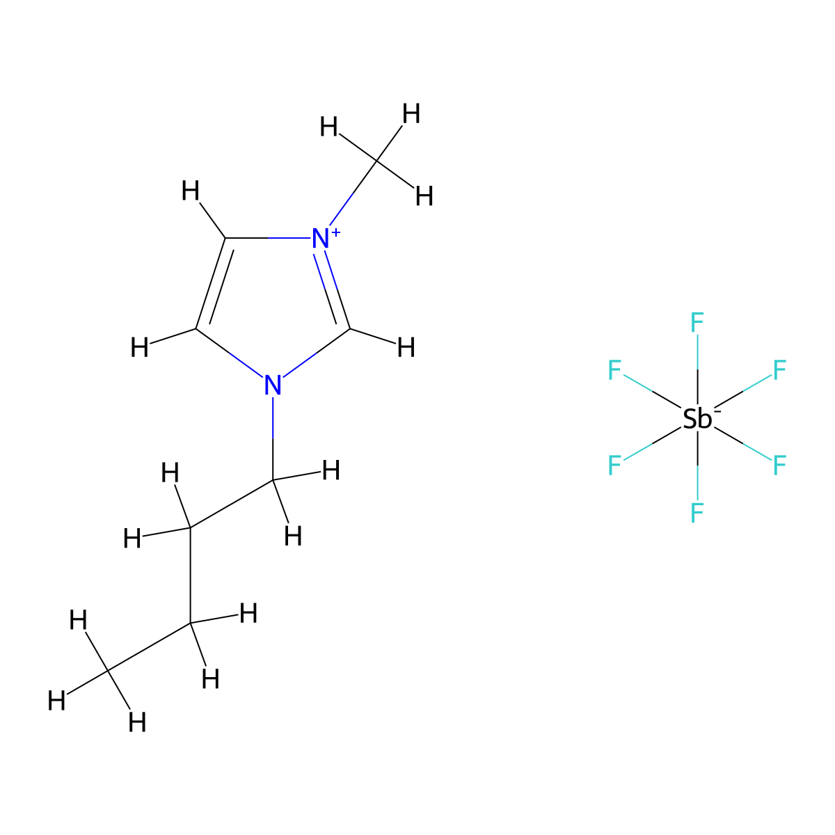 1-Butyl-3-methylimidazolium Hexafluoroantimonate molecular structure, CAS 174645-81-9