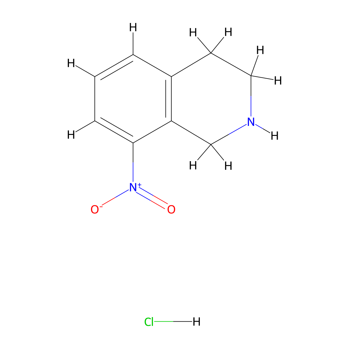 8-Nitro-1,2,3,4-tetrahydroisoquinoline hydrochloride molecular structure, CAS 174648-95-4