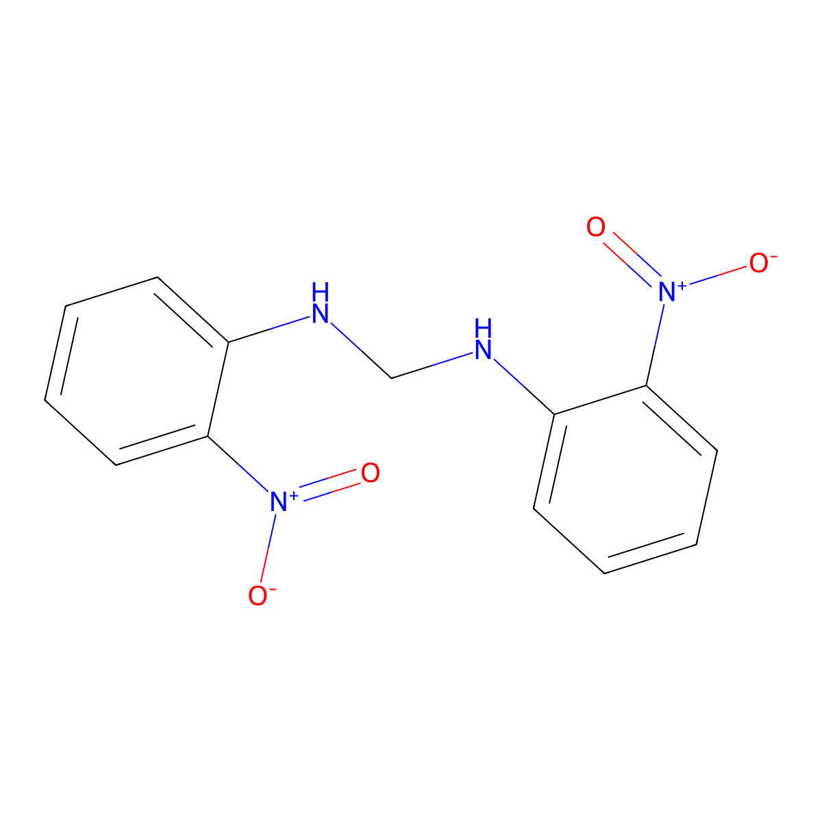 N,N'-Bis-(2-nitro-phenyl)-methanediamine molecular structure, CAS 17465-20-2