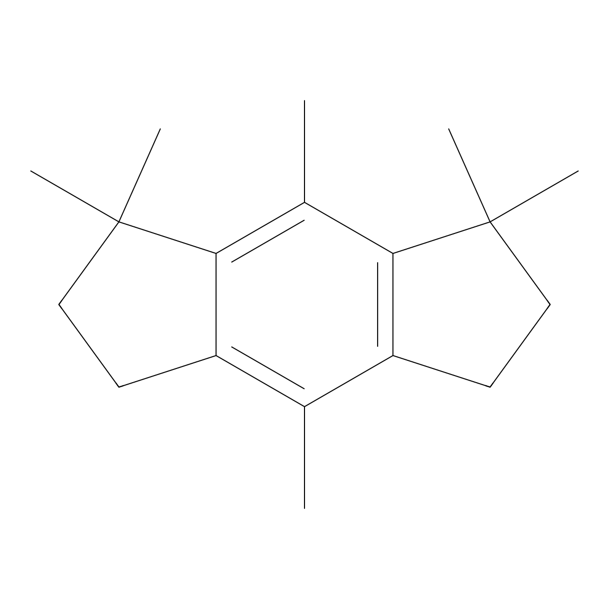 1,1,4,7,7,8-Hexamethyl-s-hydrindacene molecular structure, CAS 17465-58-6