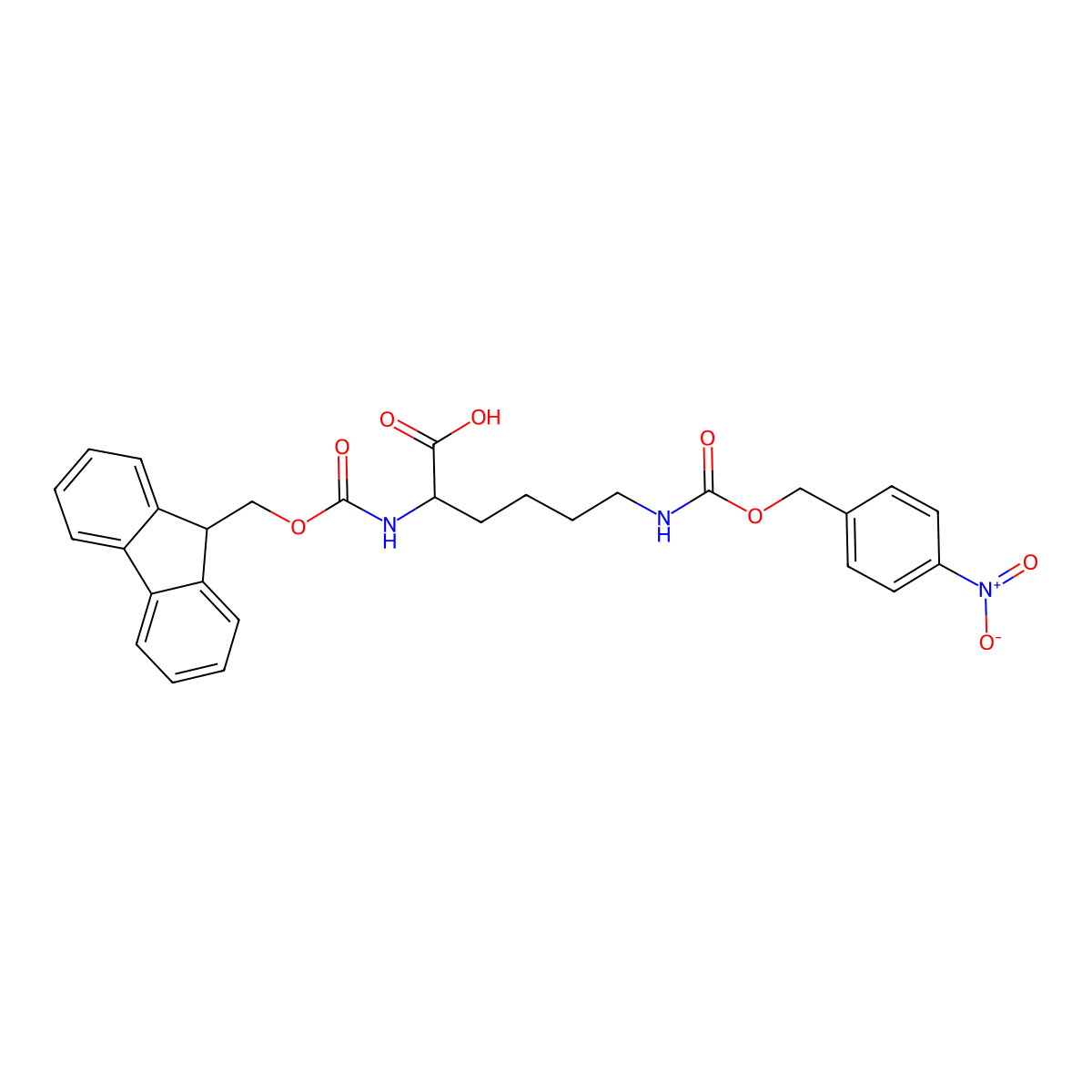 Fmoc-L-Lys(pNZ)-OH molecular structure, CAS 174653-61-3