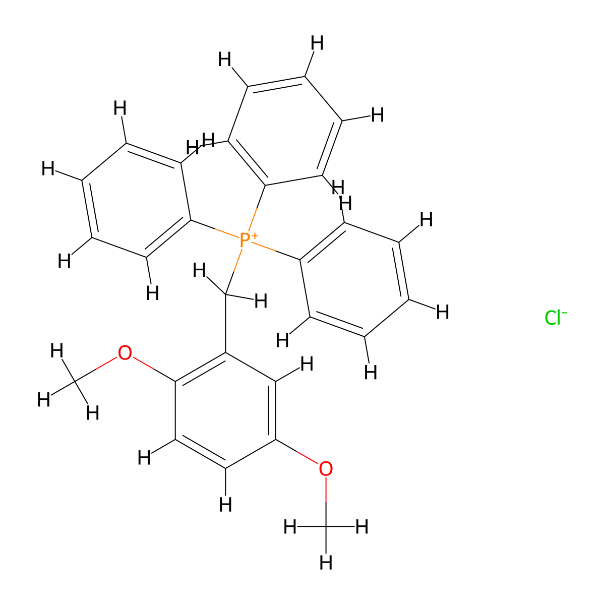 (2,5-Dimethoxybenzyl)(triphenyl)phosphonium chloride molecular structure, CAS 174655-16-4