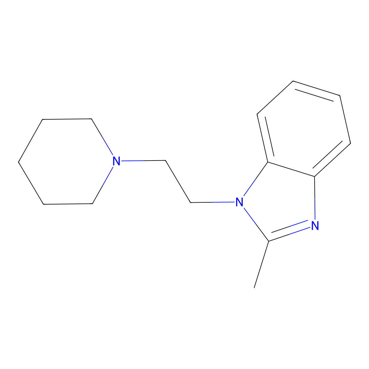 2-Methyl-1-(2-piperidin-1-ylethyl)benzimidazole molecular structure, CAS 174657-29-5