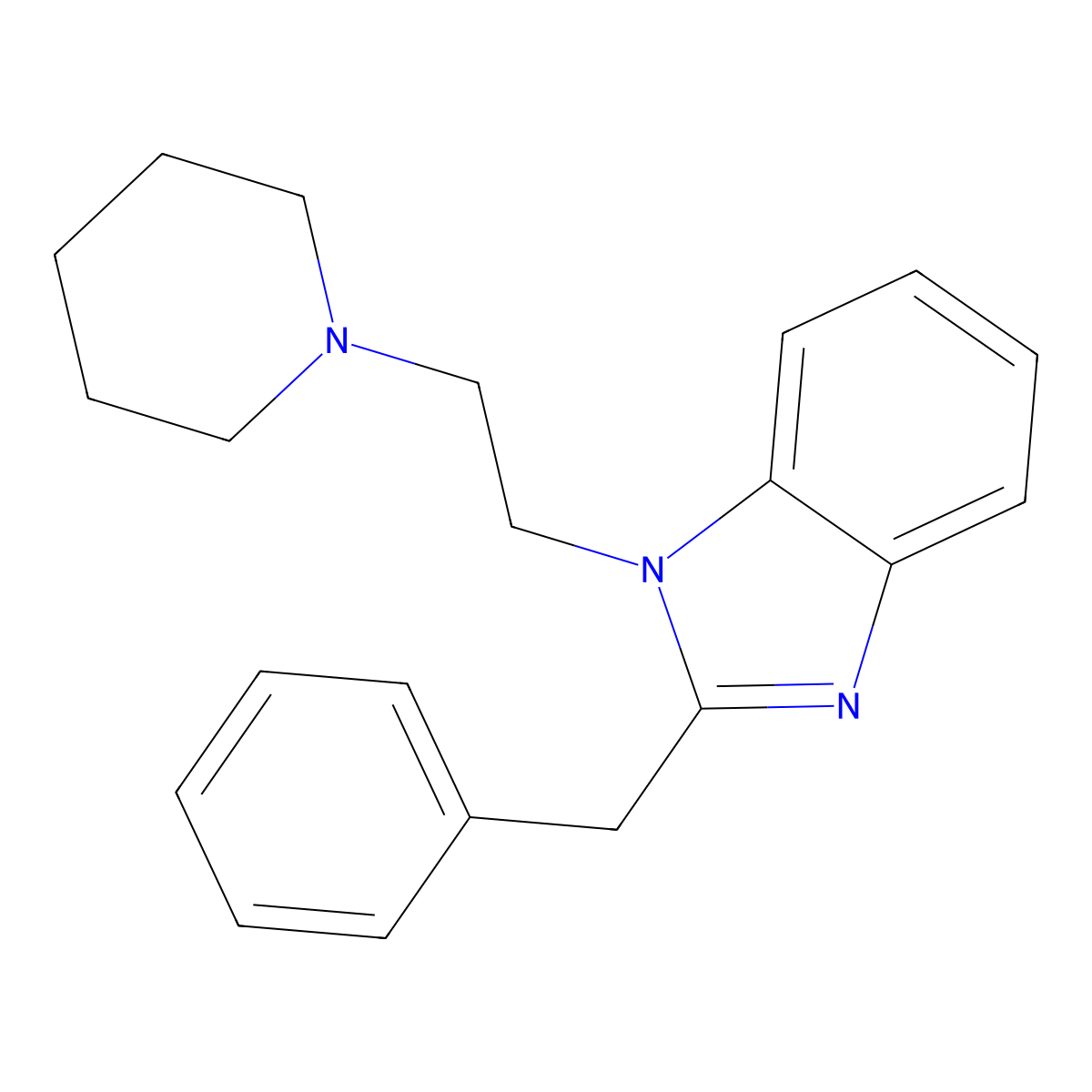 2-Benzyl-1-(2-piperidin-1-ylethyl)benzimidazole molecular structure, CAS 174657-30-8