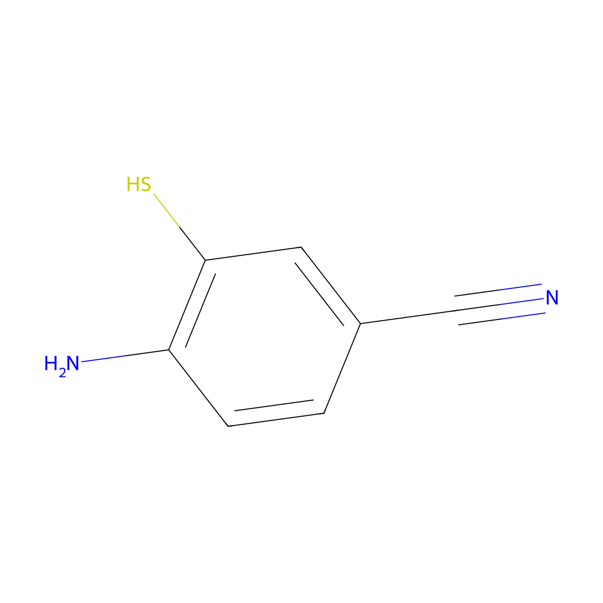 4-Amino-3-sulfanylbenzonitrile molecular structure, CAS 174658-22-1