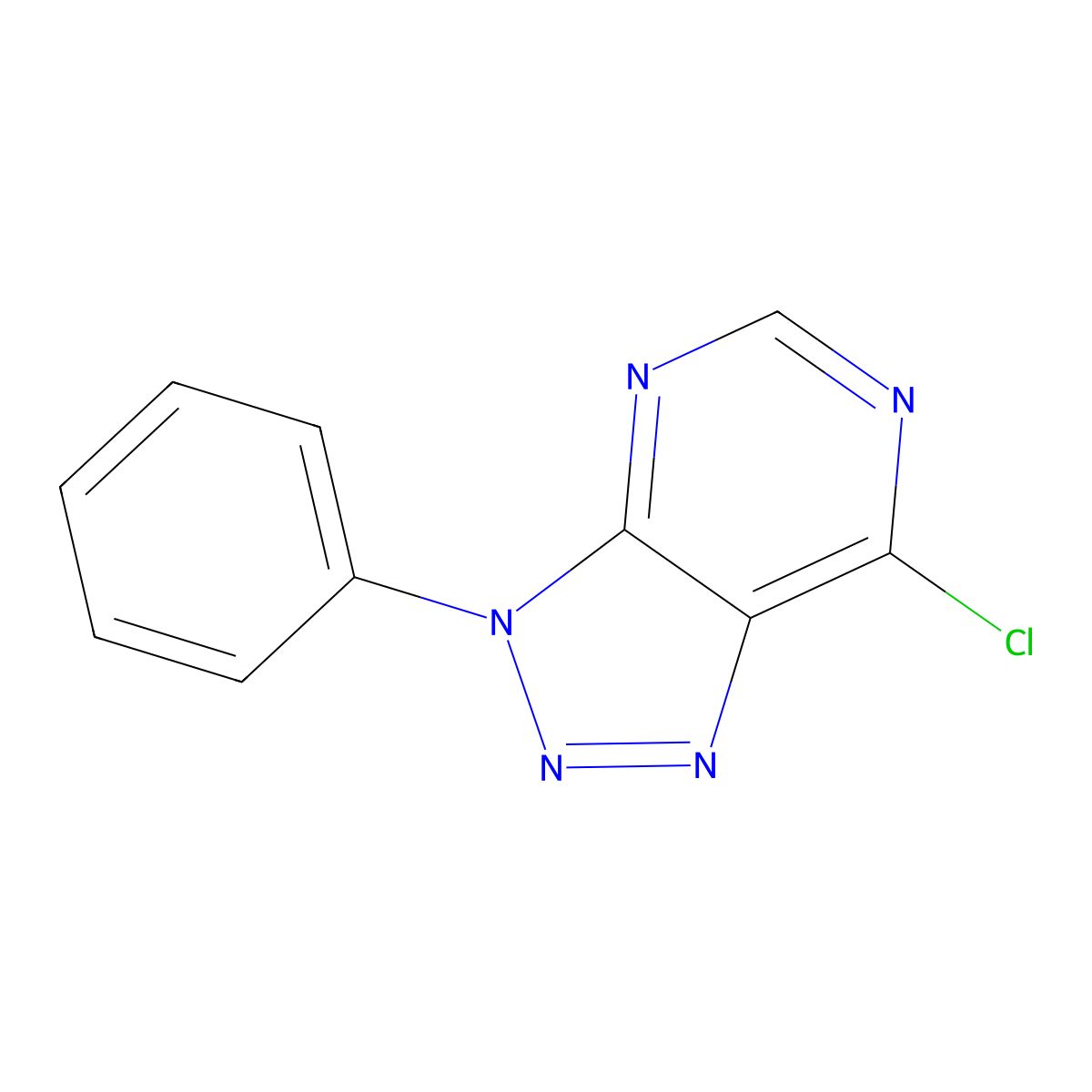 7-chloro-3-phenyl-3H-(1,2,3)triazolo(4,5-d)pyrimidine molecular structure, CAS 17466-00-1