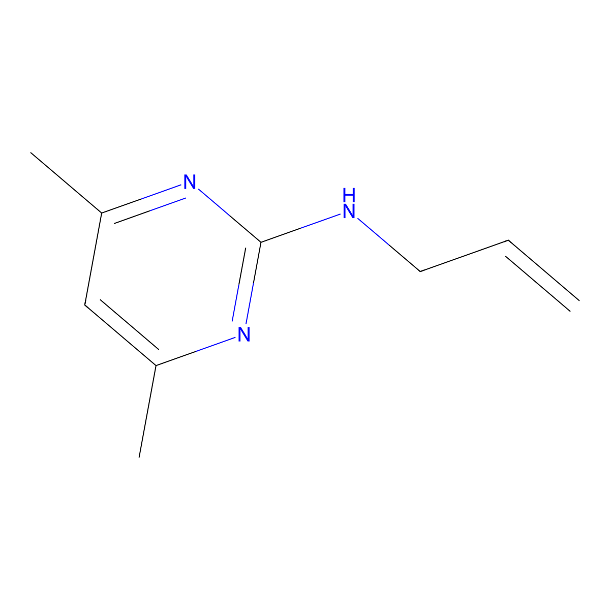 4,6-Dimethyl-N-(prop-2-en-1-yl)pyrimidin-2-amine molecular structure, CAS 17466-17-0